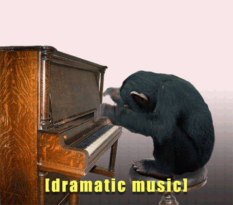 monkey playing dramatic music