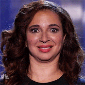 Maya Rudolph making her eyebrows go up and down.