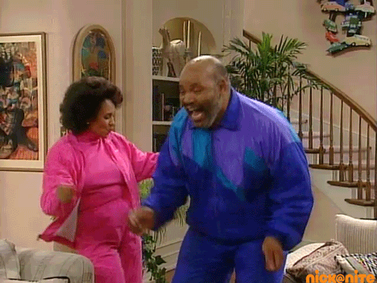 Aunt Viv and Uncle Phil from Fresh Prince dancing together.
