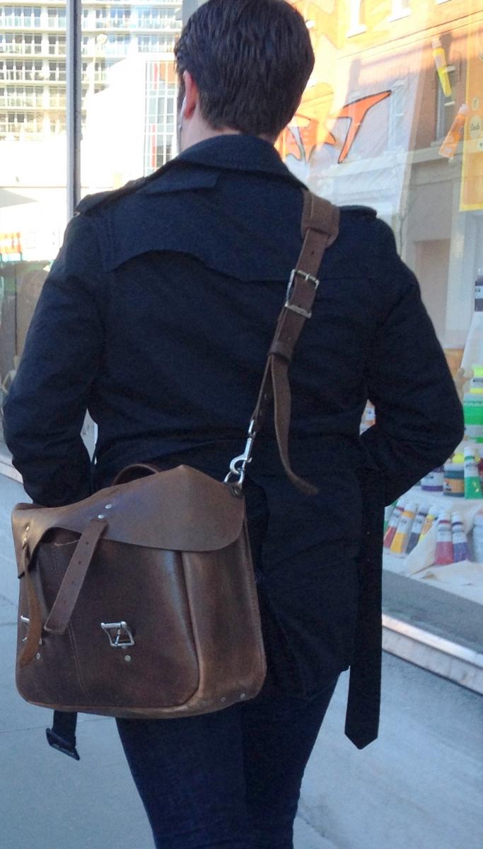 Man with messenger bag