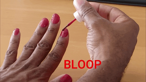Gif of painting nails with the words 