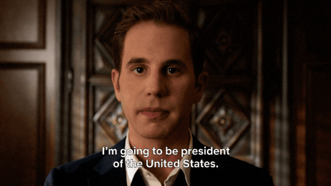 Gif from Netflix's The Politician with Ben Platt saying he is going to be the next president of the United States.